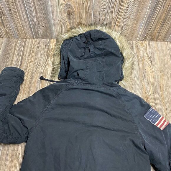 RALPH LAUREN D&S Women's Military Snorkel Down Jacket American Flag Black sz XS - Picture 13 of 13